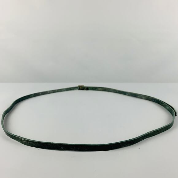 VINTAGE Size XL Thin Green Leather Belt